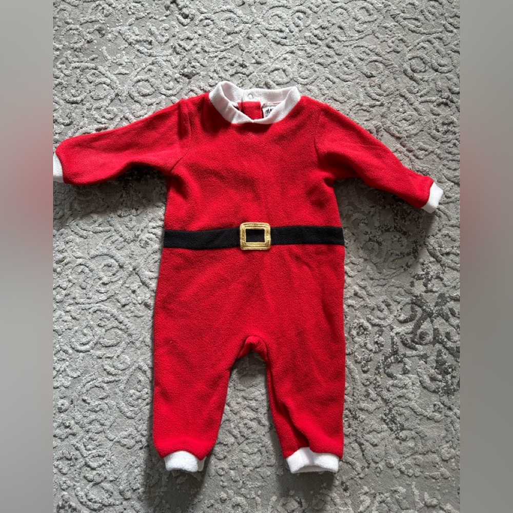 H&M Santa Festive Red and Black Kids Footie